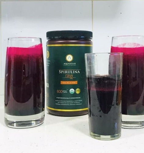 Aquasolar - Spirulina Raw 600g Polvo 100% Orgánico