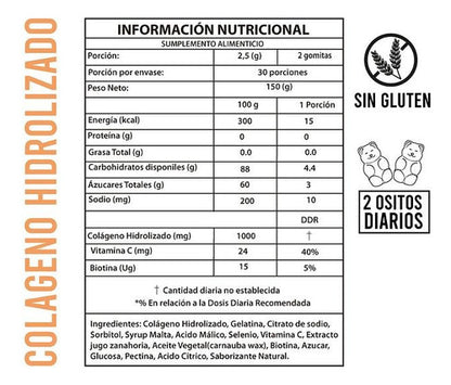 Perfect Bear- Colágeno Sin Gluten 60gomitas Sin Azúcar