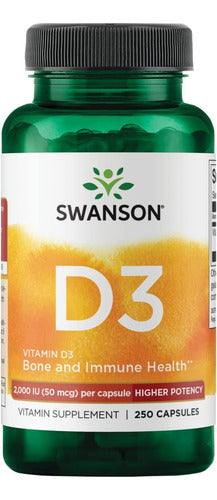 Swanson- Vitamina D3 Potency 2000 UI 250 Capsulas