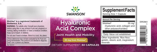 Swanson- Hyaluronic Acid Complex 33 Mg 60 Capsulas