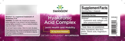 Swanson- Hyaluronic Acid Complex 33 Mg 60 Capsulas