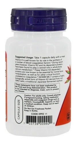 Vitamina K2 (mk7) 100 Mcg. 60 Cápsulas Vegetarianas 
