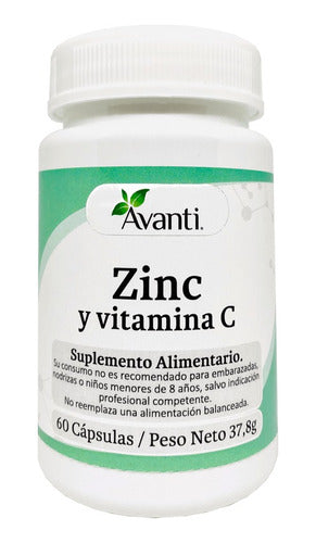 Avanti- Zinc + Vitamina C 60 Cápsulas Vegetales