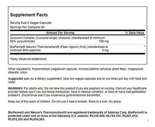 Swanson- Curcumina Complex 700mg 120 Cápsulas