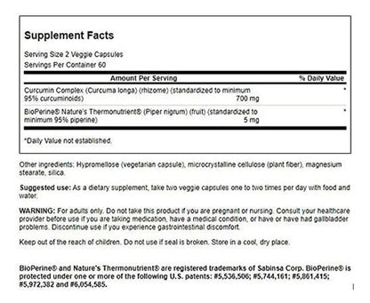 Swanson- Curcumina Complex 700mg 120 Cápsulas