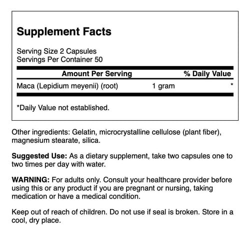 Swanson- Maca 500mg Salud Sexual  100capsulas