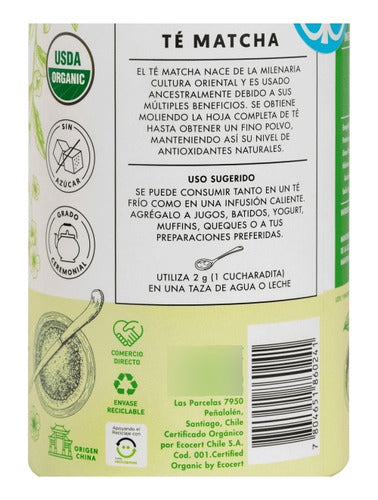 Manare- Té De Matcha Orgánico 100 gramos