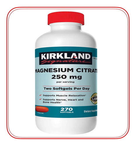 Kirkland- Citrato De Magnesio 250 Miligramos 270 Capsulas Blandas