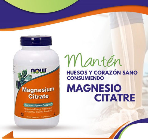 Magnesio Citrate Now 120 Capsulas - Sistema Nervioso