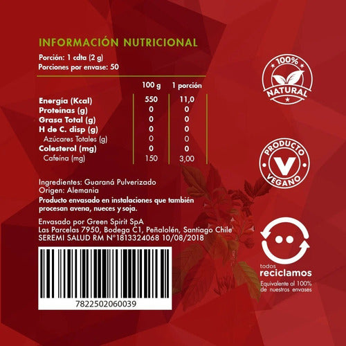 Brota - Guarana En Polvo Superalimento 100 Gramos