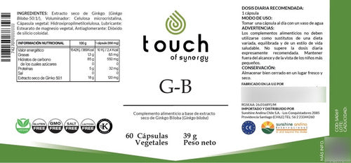 Touch Of Synergy - Ginkgo Biloba 6000mg. (60 Cápsulas)  