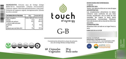 Touch Of Synergy - Ginkgo Biloba 6000mg. (60 Cápsulas)  