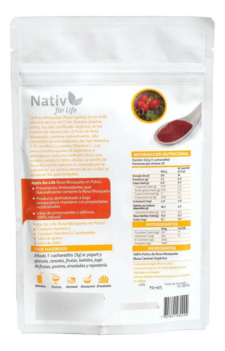 Nativ For Live - Rosa Mosqueta En Polvo 100gr Sin Sabor