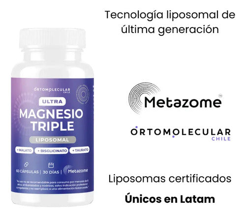 Ortomolecular- Ultra Magnesio Triple Liposomal 60 Capsulas