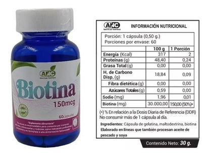 ANC- Biotina 150 Microgramos 60 Cápsulas