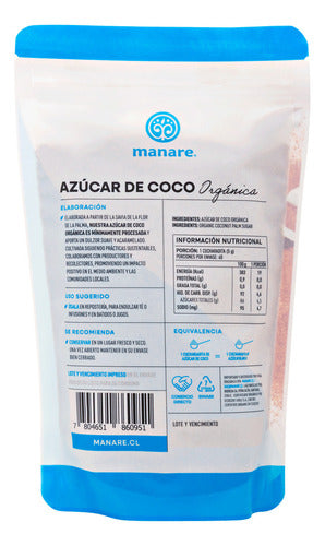 Manare- Azúcar De Coco Orgánica 300 gramos