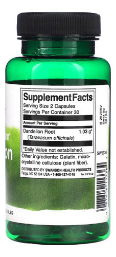 Dandelion Root Diente De Leon 515mg 60 Cápsulas Swanson