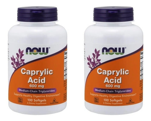Acido Caprílico 600mg 100 Capsulas Now Foods X2 Unidades