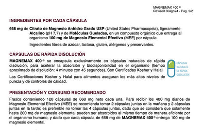 Vital Young- Magnemax Magnesio Citrato (unidad) 120cáps