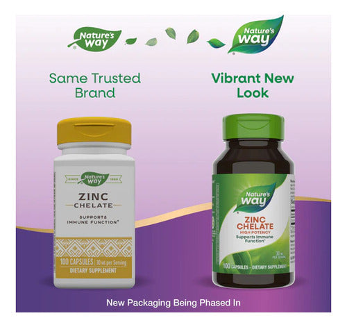 Natures Way - Zinc Chelate 30mg 100 Capsulas N/a