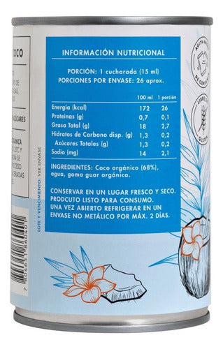 Manare- Leche De Coco Orgánica 400 Ml