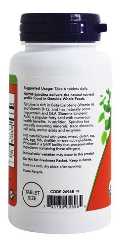Espirulina 100 % Natural 500 Mg. - 100 tabletas