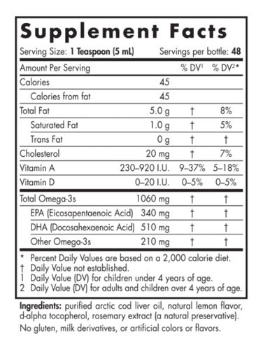 Nordic Naturals - Aceite De Hígado De Bacalao + Vit D 1060mg