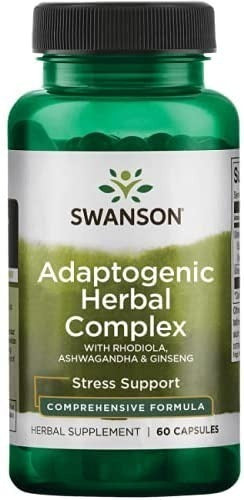 Swanson- Adaptogenic Herbal Complex Rhodiola Ashwagandha 60 capsulas