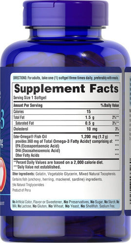 Puritan's Pride Omega-3 Oil 1200 Mg (360 Mg Active Omega-3)