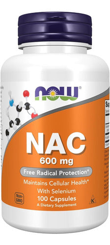 Now - Nac (acetyl Cisteína) 600 Mg Con Selenio 100 Caps