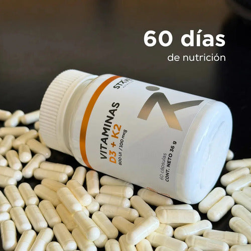 Strive  Nutrition- Vitamina D3 + K2 60 capsulas 