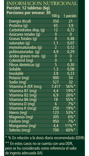Aquasolar Spirulina Sports 360 Tabletas 100 % Organicas