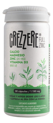 Crezzere Minerales Desarollo Crecimiento Infantil 30 Caps Sabor Sin Sabor