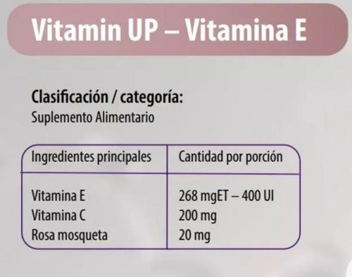 Vitamina E Beauty (60 Capsulas) Vitamin Up Sabor Sin Sabor