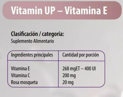 Vitamina E Beauty (60 Capsulas) Vitamin Up Sabor Sin Sabor