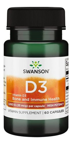 Swanson- Vitamina D3 1000 Iu High Potency (25mcg) 60 Capsulas 