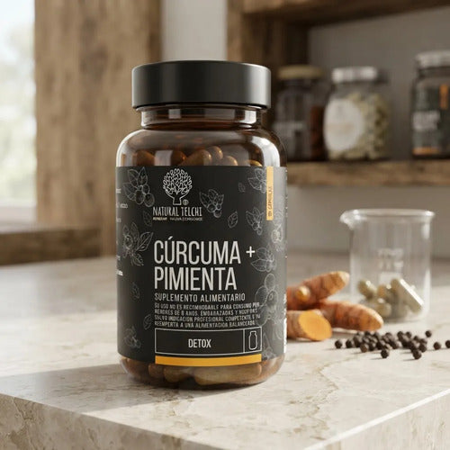 Natural Telchi- Cúrcuma+pimienta 500mg  90cápsulas