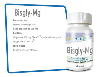 Fitomed- Bisgly Mg - Magnesio 60 Capsulas 