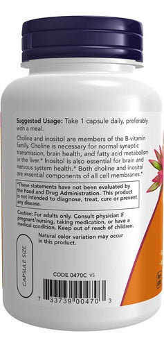 Now Foods Colina & Inositol 100 Capsulas 