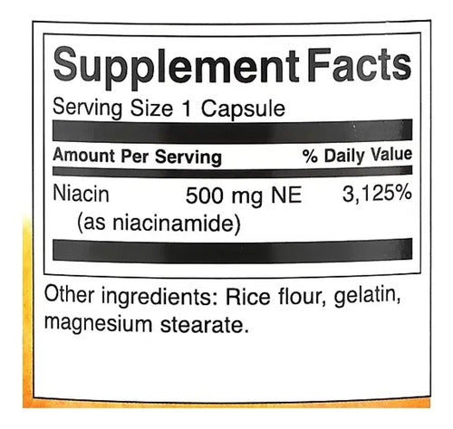 Swanson- Niacinamida Vitamina B3  500 Mg 250 Caps Neutro