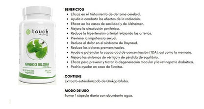 Touch Of Synergy - Ginkgo Biloba 6000mg. (60 Cápsulas)  