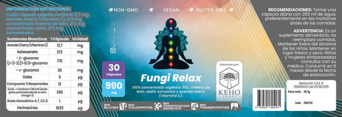 Keho Fungi- Fungi Relax 990 Miligramos 30 Cápsulas