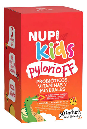 Nup Kids- Pylori Off  Probióticos + Vit D + Prebióticos 30 Sachets 