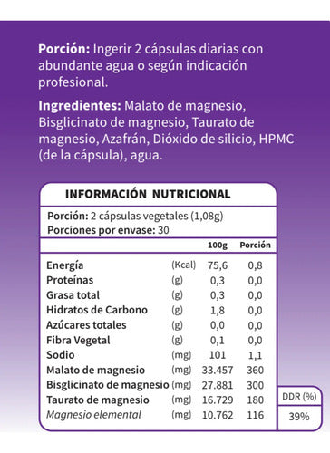 Ortomolecular- Ultra Magnesio Triple 60 Cápsulas