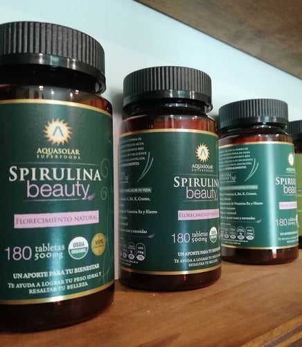 Aquasolar - Spirulina Beauty 180 Tabletas 100% Orgánicas