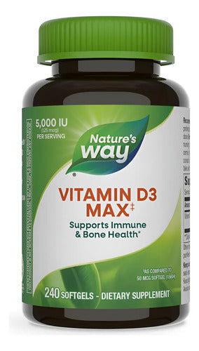 Natures Way - Vitamina D3 Max 5000ui 240 Capsulas N/a