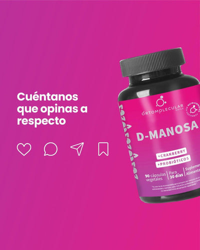 Ortomolecular - D-manosa + Cranberry + Probióticos-90 Cápsulas