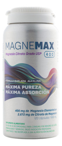 Vital And Young Magnemax 400 Citrato De Magnesio 120 Caps Sabor Sin Sabor