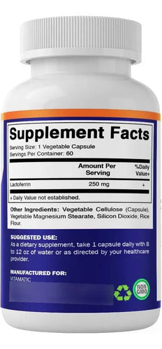 Vitamatic - Lactoferrina 250mg 60 Cápsulas Sin Sabor