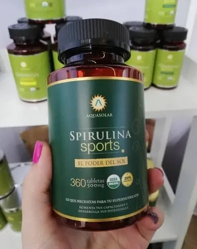 Aquasolar - Spirulina Sports 360 Tabletas 100% Orgánicas  Natural